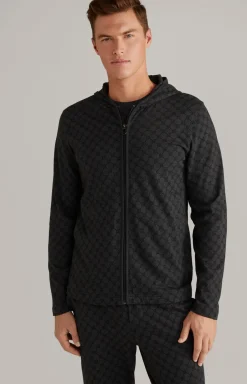 Loungewear Sweatjacke in Anthrazit meliert