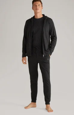 Loungewear Sweatjacke in Anthrazit meliert