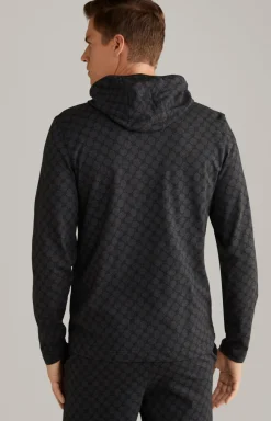 Loungewear Sweatjacke in Anthrazit meliert