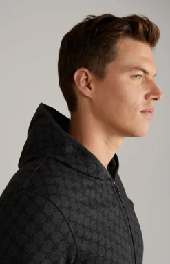 Loungewear Sweatjacke in Anthrazit meliert