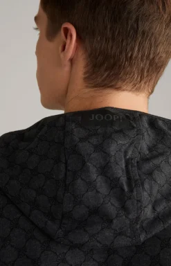 Loungewear Sweatjacke in Anthrazit meliert