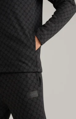 Loungewear Sweatjacke in Anthrazit meliert