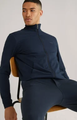 Loungewear Sweatjacke in Dunkelblau