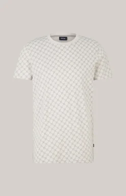 Loungewear T-Shirt in Offwhite/Grau gemustert