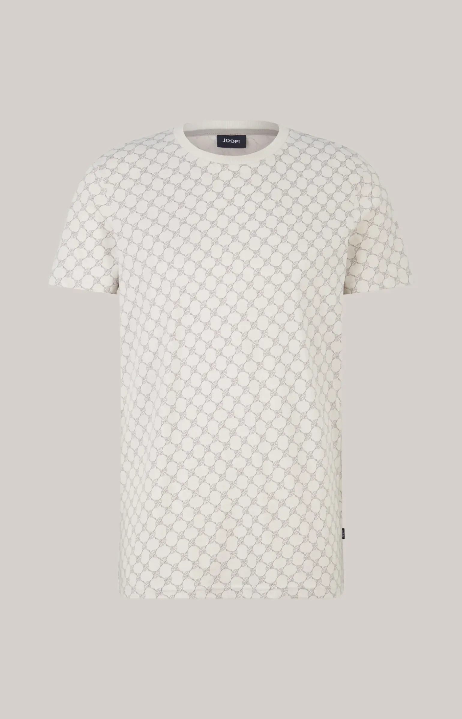 Loungewear T-Shirt in Offwhite/Grau gemustert