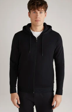 Loungewear-Sweatjacke in Schwarz