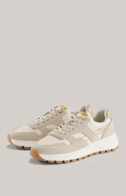 Low-Top Sneaker Specchio Misto Hanna in Beige/Gold