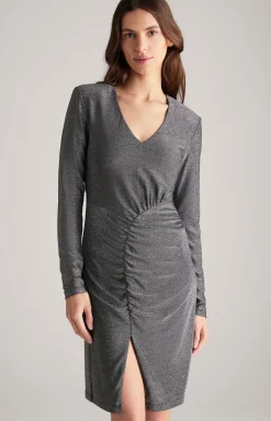 Lurex-Kleid in Grau-Glitzer