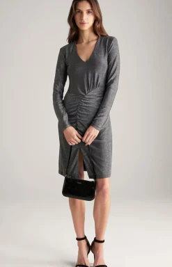 Lurex-Kleid in Grau-Glitzer