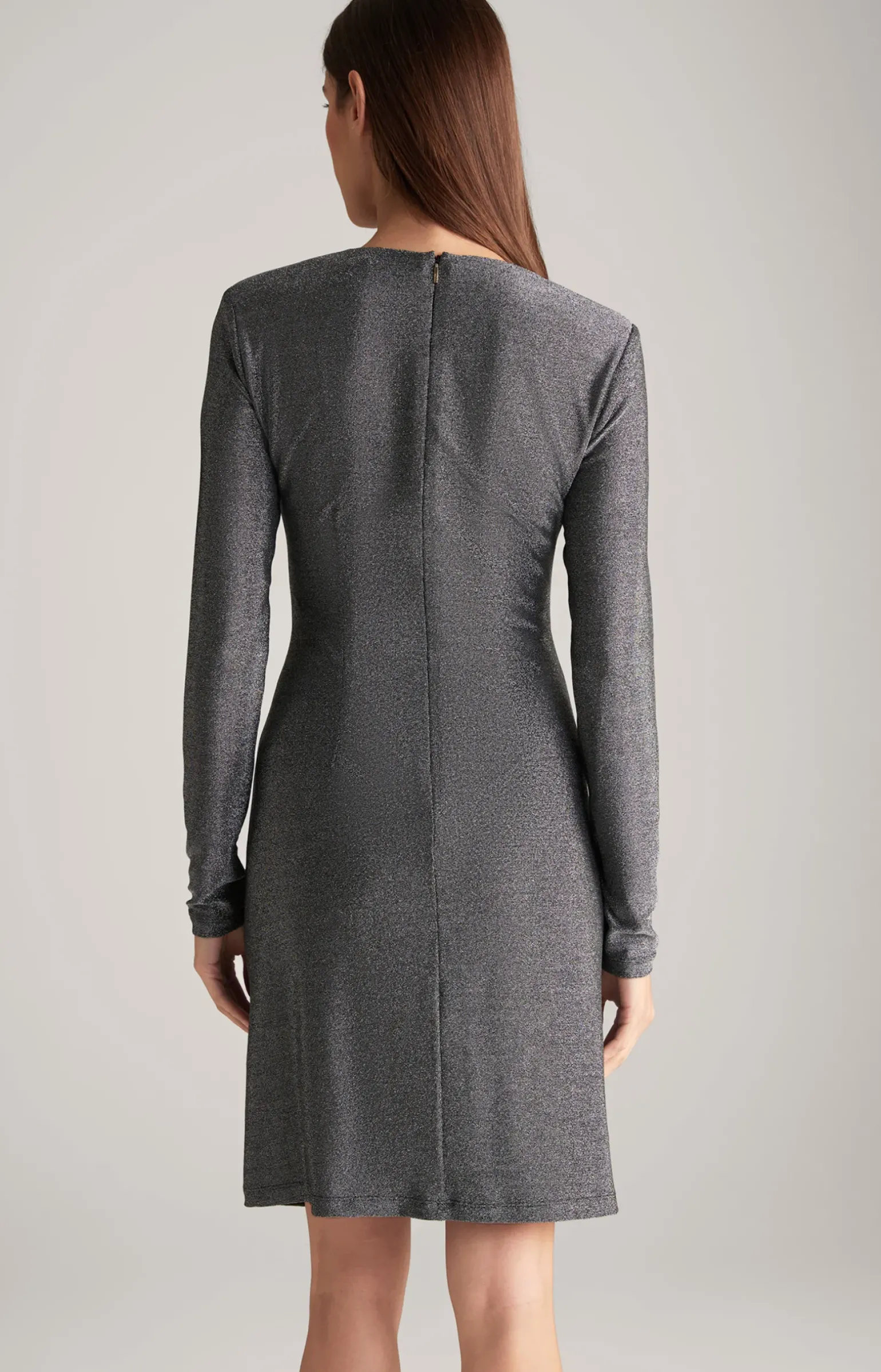 Lurex-Kleid in Grau-Glitzer