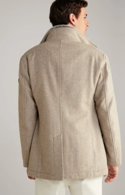 Mantel Gary in Hellbraun gemustert