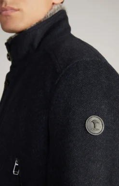 Mantel Gary in Navy meliert