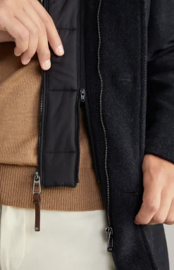 Mantel Gary in Navy meliert