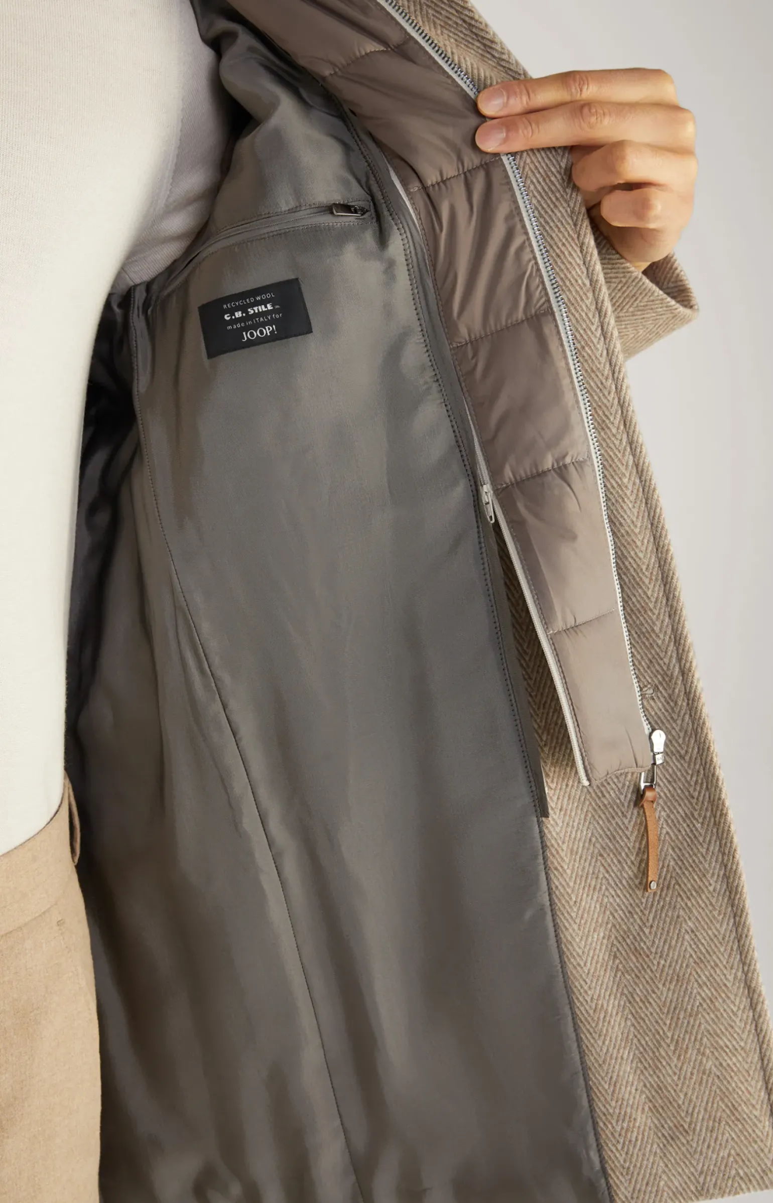 Mantel Maico in Hellbraun gemustert