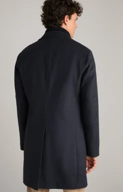 Mantel Morris in Dunkelblau meliert