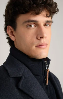 Mantel Morris in Dunkelblau meliert