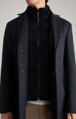 Mantel Morris in Dunkelblau meliert