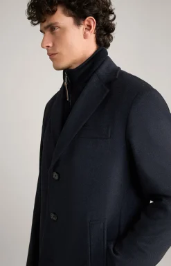 Mantel Morris in Dunkelblau meliert