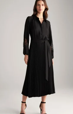 Maxi Crêpe-Kleid in Schwarz