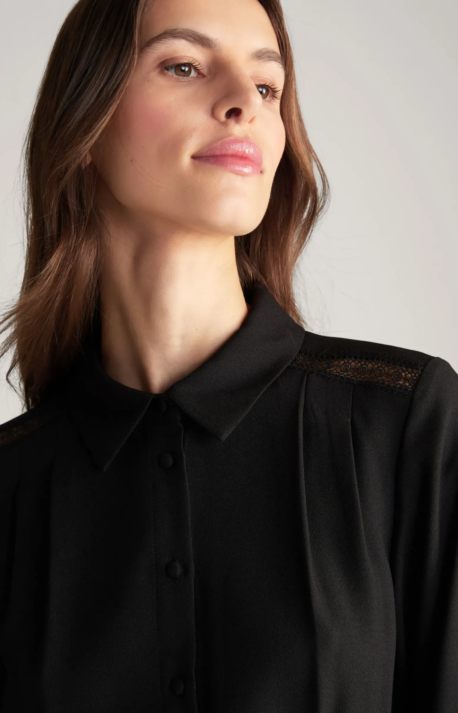 Maxi Crêpe-Kleid in Schwarz