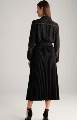Maxi Crêpe-Kleid in Schwarz