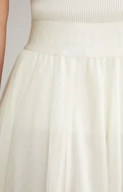 Maxi-Tüllrock in Offwhite