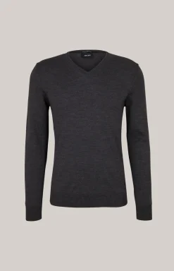 Merinowoll-Pullover Damien in Anthrazit