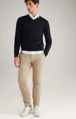 Merinowoll-Pullover Damien in Dunkelblau