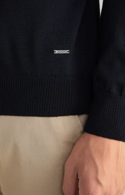 Merinowoll-Pullover Damien in Dunkelblau