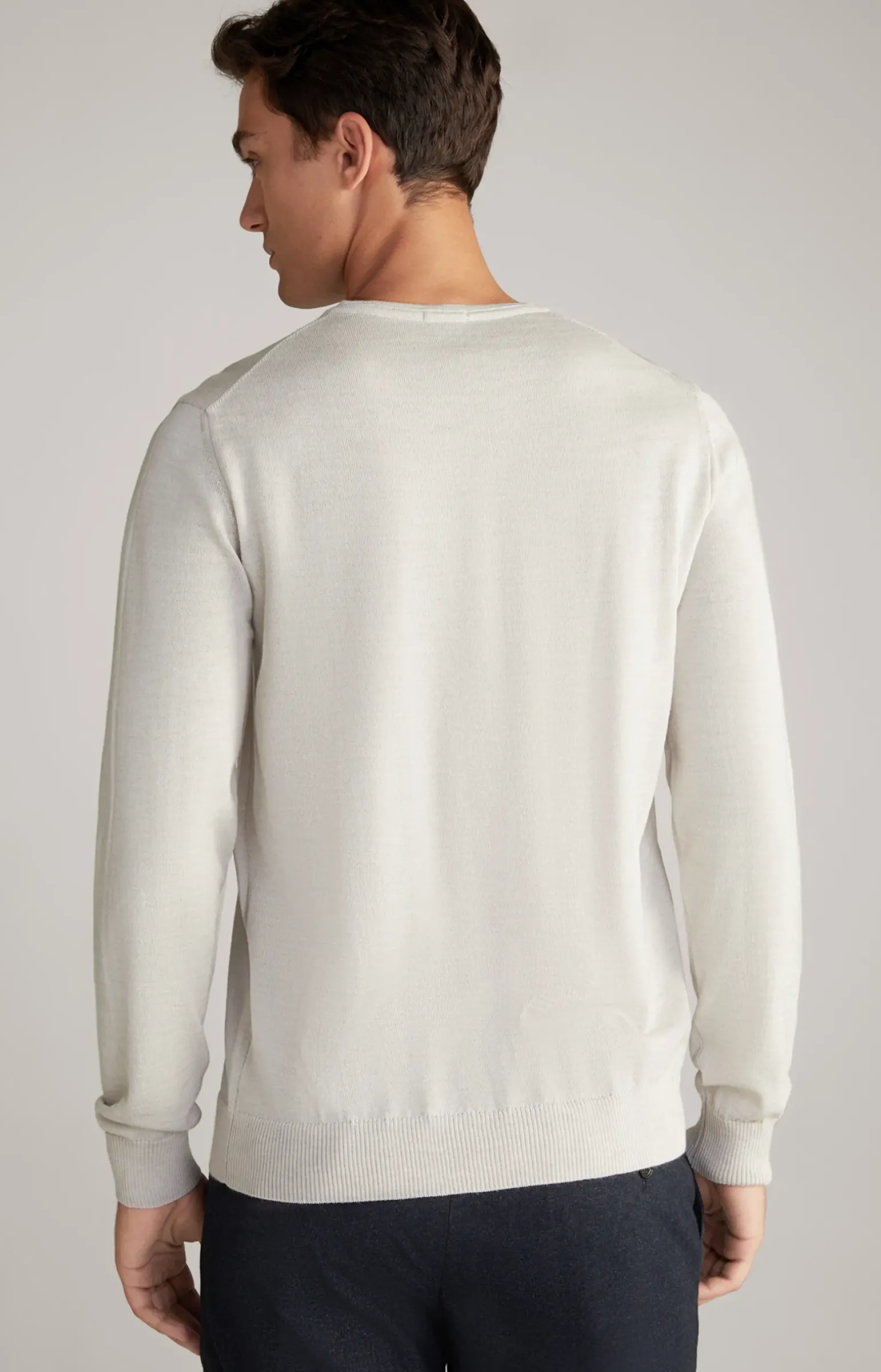 Merinowoll-Pullover Damien in Offwhite