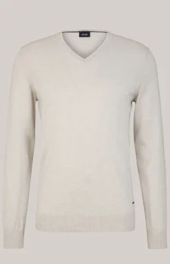 Merinowoll-Pullover Damien in Offwhite
