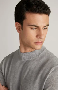 Merinowoll-Pullover Davide in Grau meliert