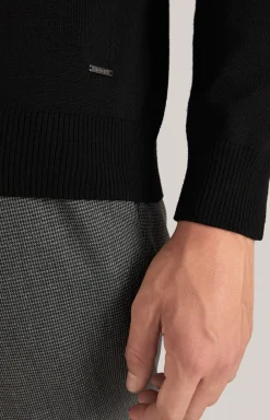 Merinowoll-Pullover Denny in Schwarz