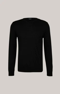 Merinowoll-Pullover Denny in Schwarz