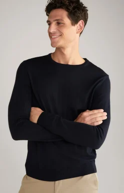 Merinowoll-Pullover Denny in Dunkelblau