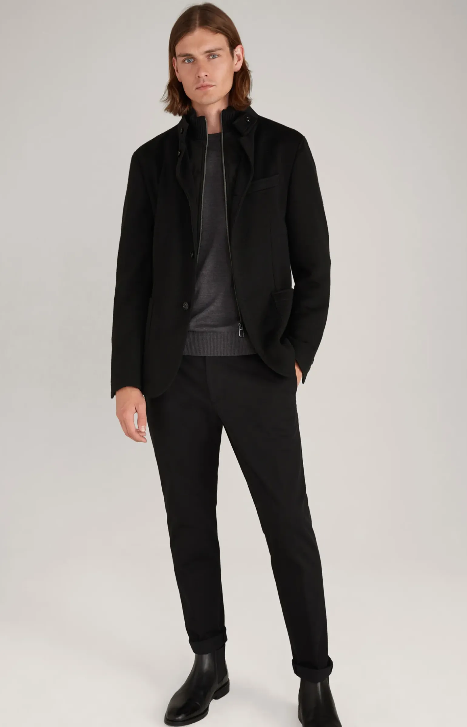 Merinowoll-Pullover Denny in Anthrazit