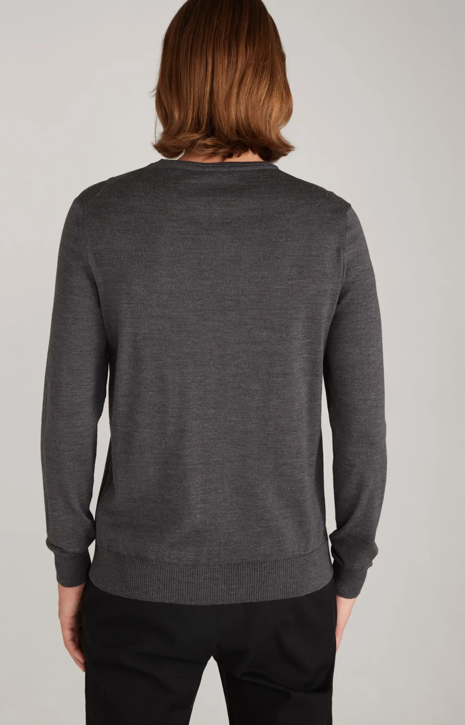 Merinowoll-Pullover Denny in Anthrazit