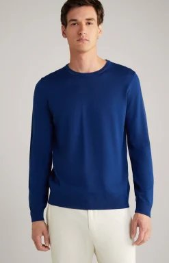 Merinowoll-Pullover Denny in Blau