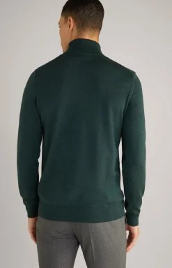 Merinowoll-Pullover Donte in Dunkelgrün