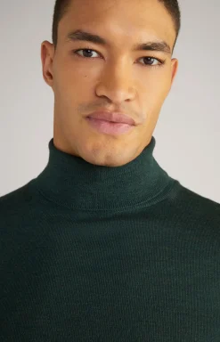 Merinowoll-Pullover Donte in Dunkelgrün
