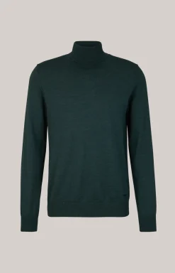 Merinowoll-Pullover Donte in Dunkelgrün