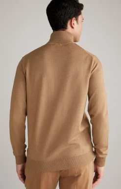 Merinowoll-Pullover Donte in Dunkelbeige