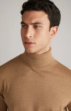 Merinowoll-Pullover Donte in Dunkelbeige