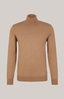 Merinowoll-Pullover Donte in Dunkelbeige