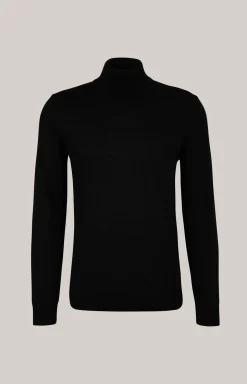 Merinowoll-Rollkragenpullover Donte in Schwarz