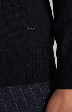 Merinowoll-Rollkragenpullover Donte in Dunkelblau