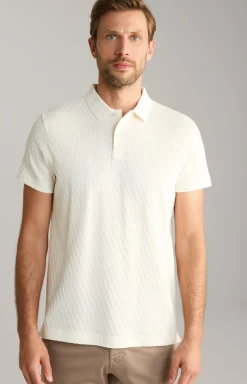 Poloshirt Boris in Creme strukturiert