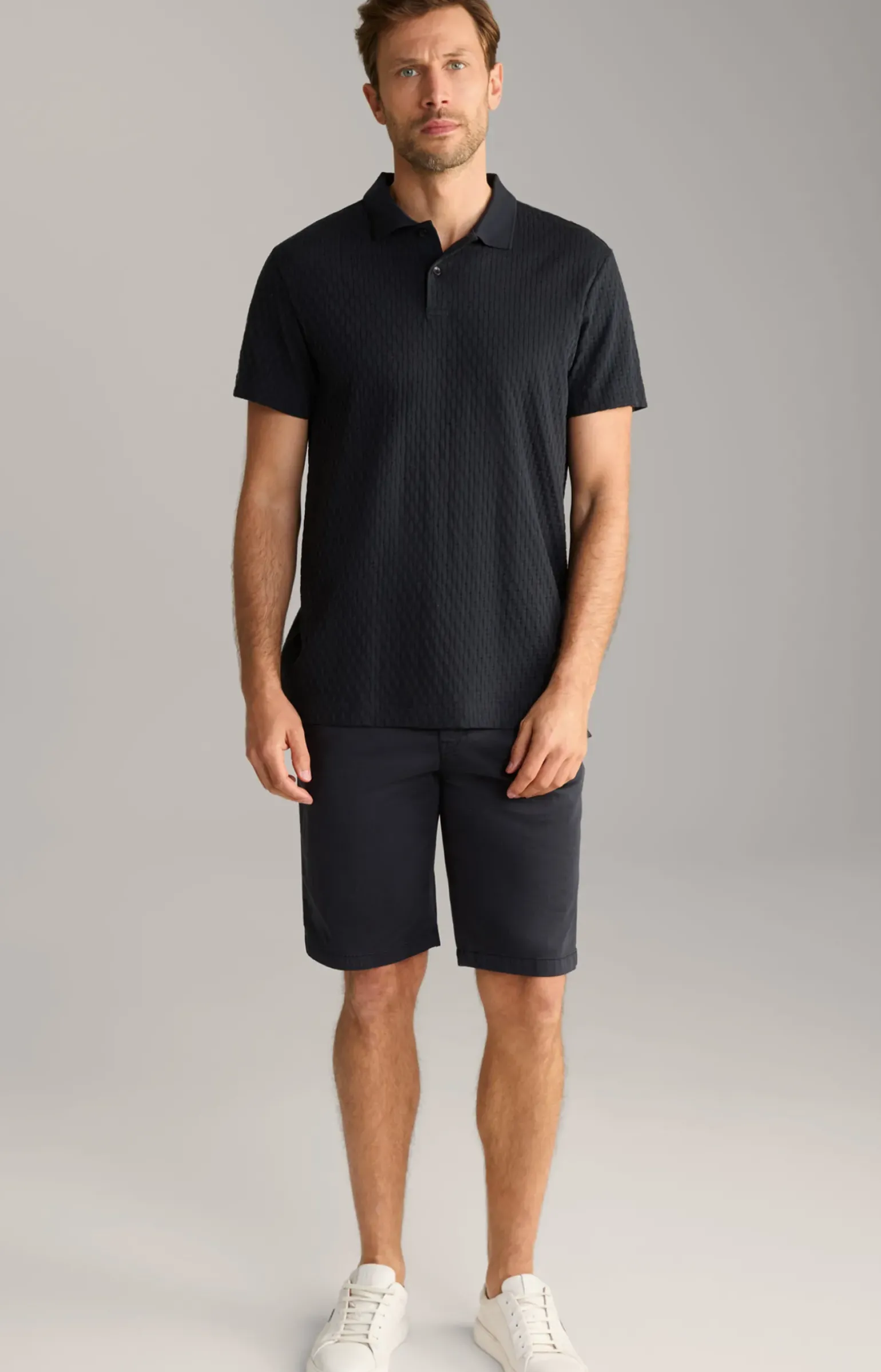 Poloshirt Boris in Navy strukturiert