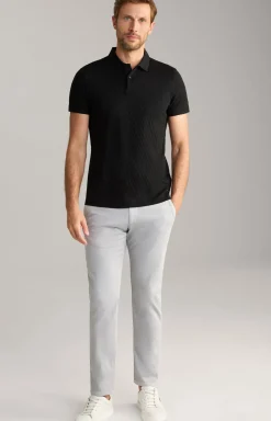 Poloshirt Boris in Schwarz strukturiert