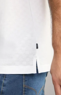 Poloshirt Pacey in Weiß strukturiert